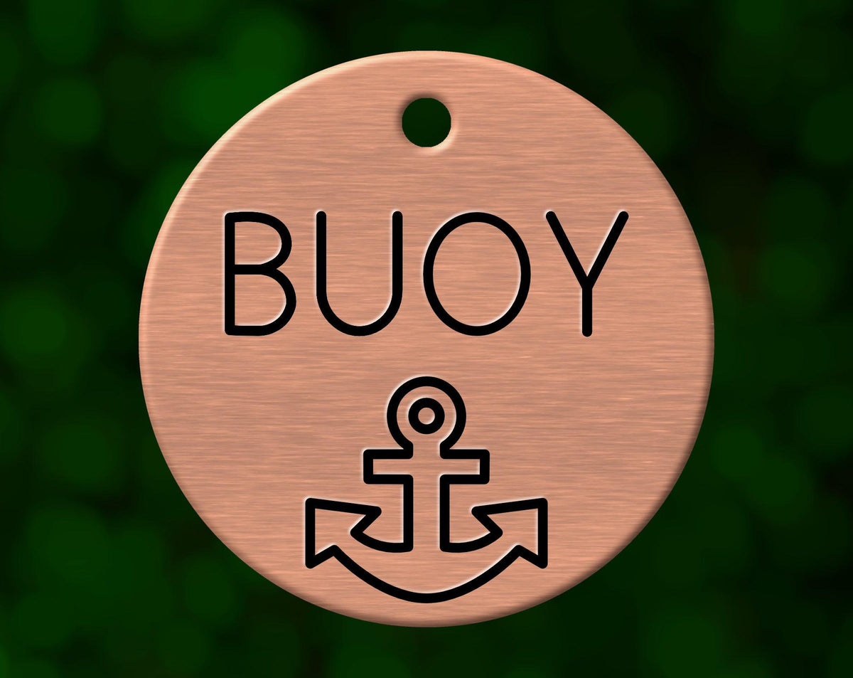 Anchor dog tag with name Buoy