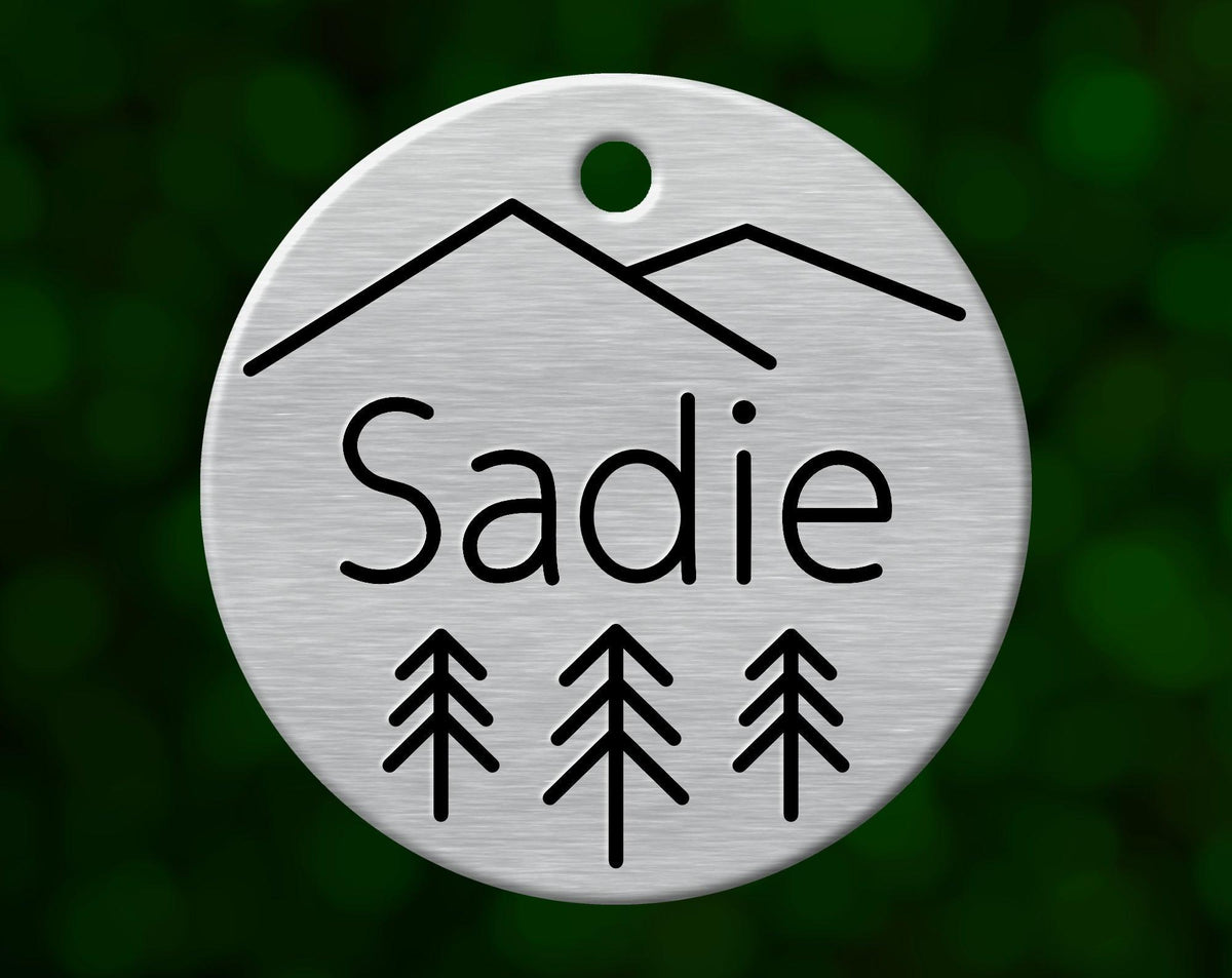 Mountain dog tag with name Sadie
