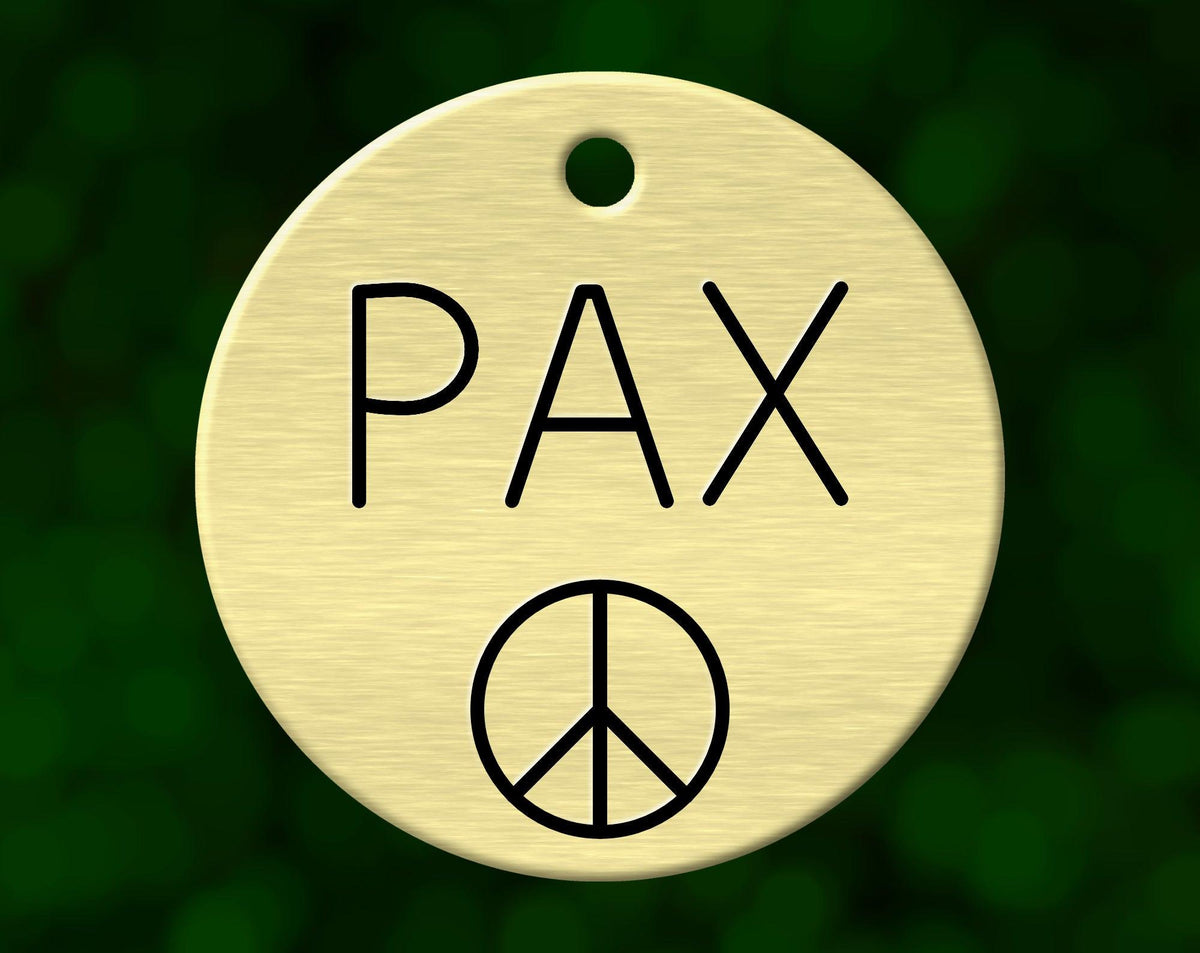 Peace Sign Dog Tag